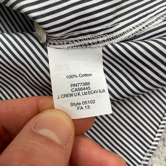 J.Crew Boy Fit Everyday Shirt Womens 4 Black White Striped Long Sleeve Cotton - Picture 5 of 11